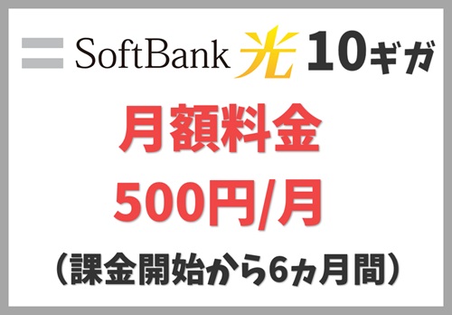 超高速！SoftBank 光・10ギガ 500円ではじめようキャンペーン